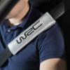 WRC 2 fourreaux de ceinture tissu argent brodé noir