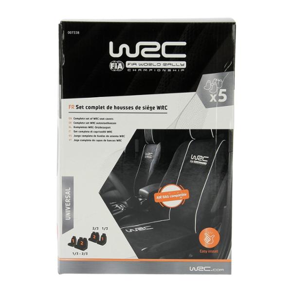 WRC set housses avant arrière 2/3 1/3  universelles noires avec appuis tête