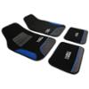 WRC 4 tapis de sol universels en moquette velour noir/bleu broderie argent