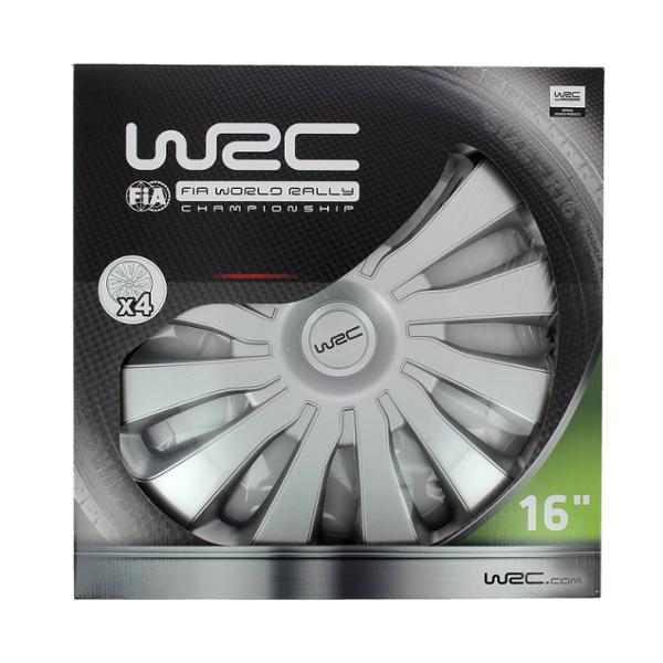 WRC scatola 4 copricerchi grigio metallizzato per tutte le ruote da 16 pollici