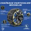 MICHELIN EXTREM GRIP, Chaînes à neige métalliques 7 mm, Tension Automatique, N°70 - Compatibles Véhicules Electriques, Passage de Roues Réduit – Montage Rapide - Adhérence Optimale Neige et Verglas