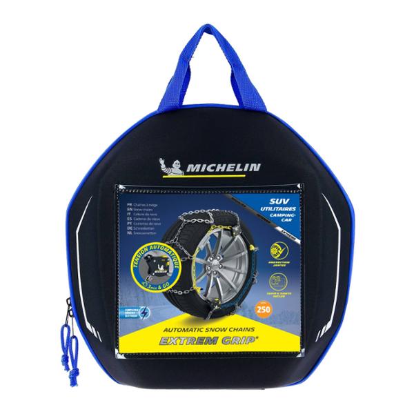 MICHELIN EXTREM GRIP AUTO 4x4, Chaînes à Neige métalliques spéciales 4x4, SUV, Camping car, Véhicules utilitaires, N°250 - Tension Automatique - Maillons 13 mm - Adhérence Optimale sur Neige Verglas