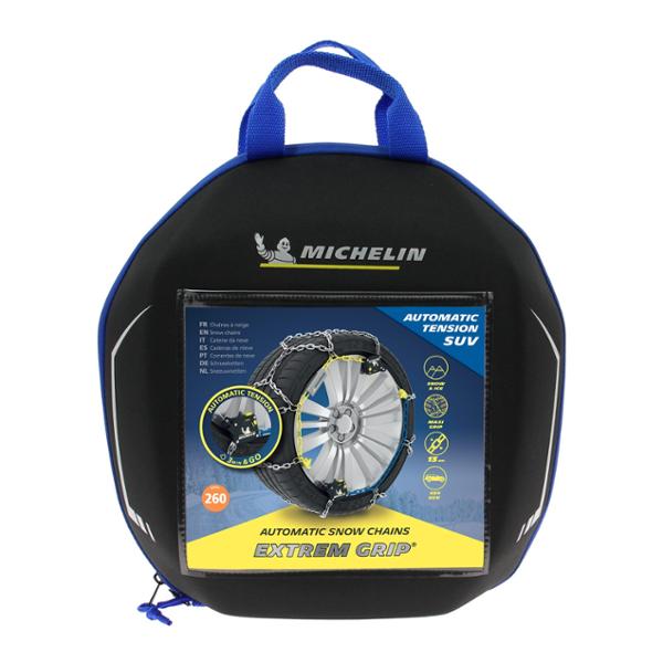 MICHELIN EXTREM GRIP AUTO 4x4, Chaînes à Neige métalliques spéciales 4x4, SUV, Camping car, Véhicules utilitaires, N°260 - Tension Automatique - Maillons 13 mm - Adhérence Optimale sur Neige Verglas