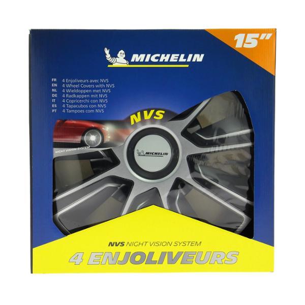 MICHELIN boîte 4 enjoliveurs 15'' NVS 49 bicolore