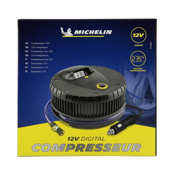 Compresseur 12V rond noir mano digital intégré