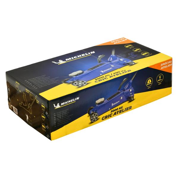 MICHELIN 009554 Cric Hydraulique 3T Levage Rapide – Hauteur 145-490 mm – Direct Twist System – Idéal SUV, 4x4, Camping-Car, Utilitaires – Bras Long 100 cm avec Protection Caoutchouc, Roues Pivotantes
