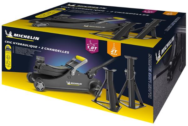 MICHELIN Kit Levage Auto Cric Hydraulique 1,8T + 2 Chandelles
