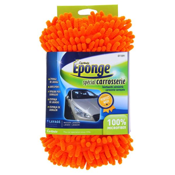 CARLinéa éponge de lavage chenille 2 côtés 1 carrosserie 1 filet démoustiqueur