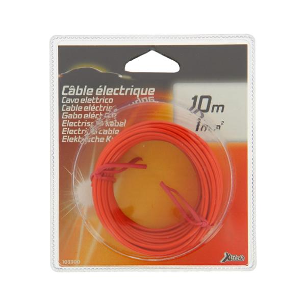 XLTECH 103298 Câble Électrique Auto Section1mm²x 10m Rouge