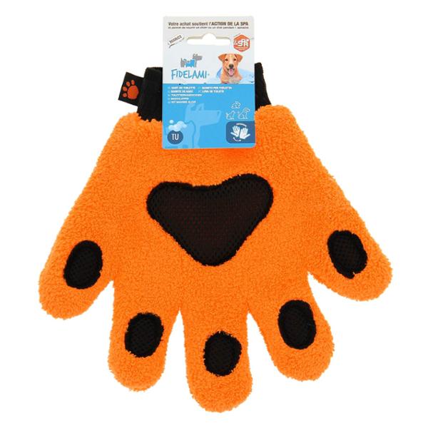 FIDELAMI Gant de toilettage Patte de tigre pour chien main droite ou gauche