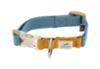 FIDELAMI Collier Chien en Coton, Confort Respirant, Bicolore Jaune Bleu S