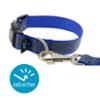 FIDELAMI Collier Réfléchissant Chien, Motif géométrique, Bleu Nuit, S 28 à 40 cm