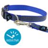 FIDELAMI Collier Réfléchissant Chien, Motif géométrique, Bleu Nuit, S 35 à 48 cm