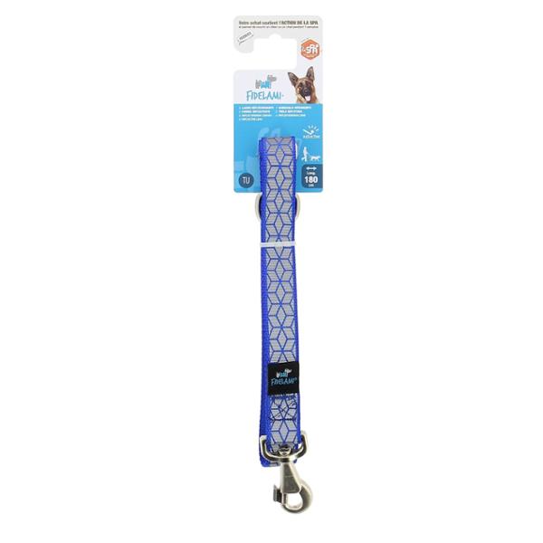 FIDELAMI Laisse Réfléchissante Chien, Motif géométrique, Bleu Nuit, 180cm