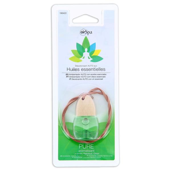 AIR SPA Désodorisant flacon voiture / Parfum PURE  à base d'huiles essentielles