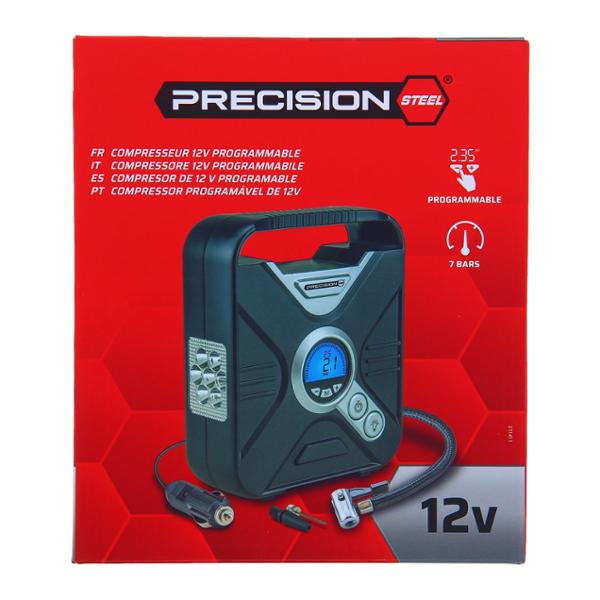 PRECISION STEEL Compresseur a Air Programmable 12V, Multi Embouts