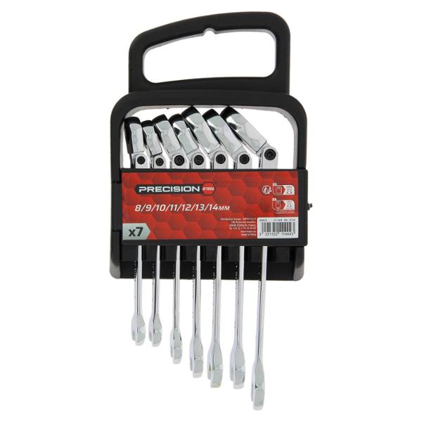 PRECISION-STEEL Set of 7pcs ratcheting wrench flexible