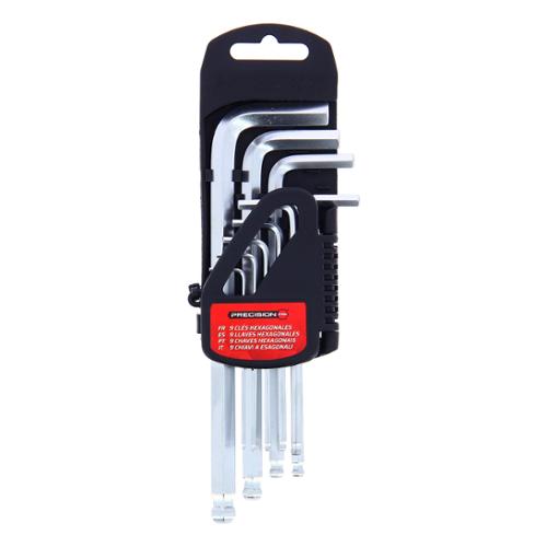 PRECISION-STEEL 9 hexagonal keys angled 1.5 to 10mm