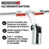Clé démonte batterie Longueur 30cm avec douille 13mm