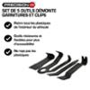 5 outils démonte garnitures, tableau de bord et clips