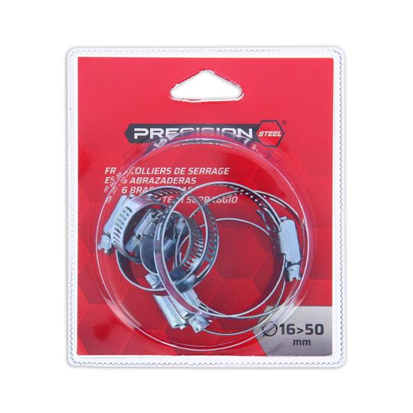 PRECISION-STEEL 6 hose clamps 16 to 50mm
