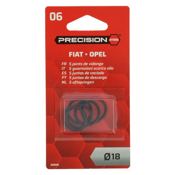 PRECISION STEEL 5 joints Toriques Diamètre 18mm, Opel, Fiat, Alpha Romeo