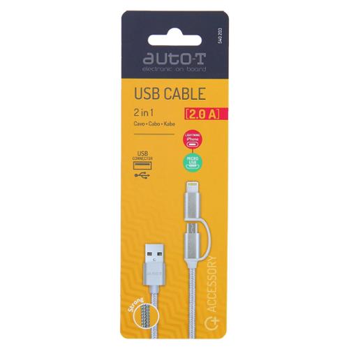 Câble de chargement smartphone 2 en 1 : Micro USB / IPhone