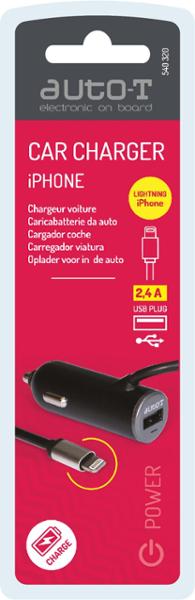 AUTO-T prise 12V/24V & USB + connecteur IPhone