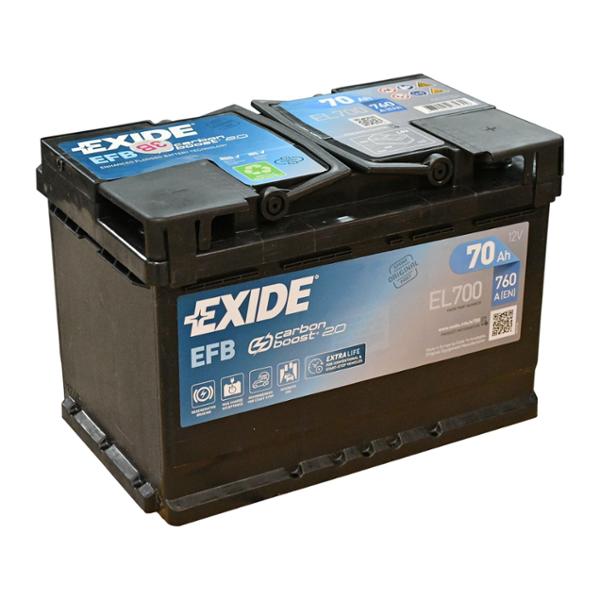 EXIDE EL700 BATTERIE VOITURE STOP&START 70A 760Ah EFB L03