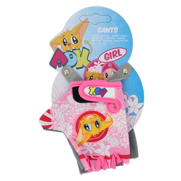 AOK pink kid bicycle gloves