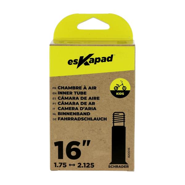 esKapad Chambre A Air 16 pouces x1,75 à 2,125 Valve Schrader, Vélo Enfant