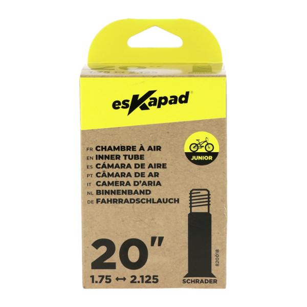 esKapad Chambre A Air 20 pouces x1,75/2 à125 Valve Schrader, Vélo Junior