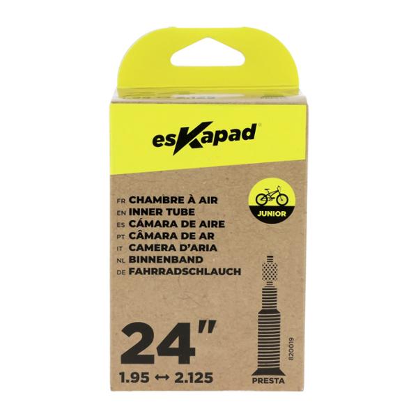 esKapad Chambre A Air 24 pouces x1,95 à 2,125 Valve Presta, Vélo Junior