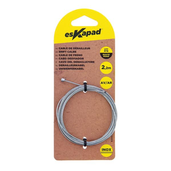 esKapad Cable dérailleur Universel, Avant, Arriere, Velo Route, VTT 2,2m